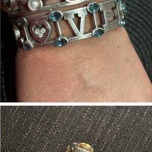 Love 💙 brighton vintage Silver and Blue Love cuff Bracelet